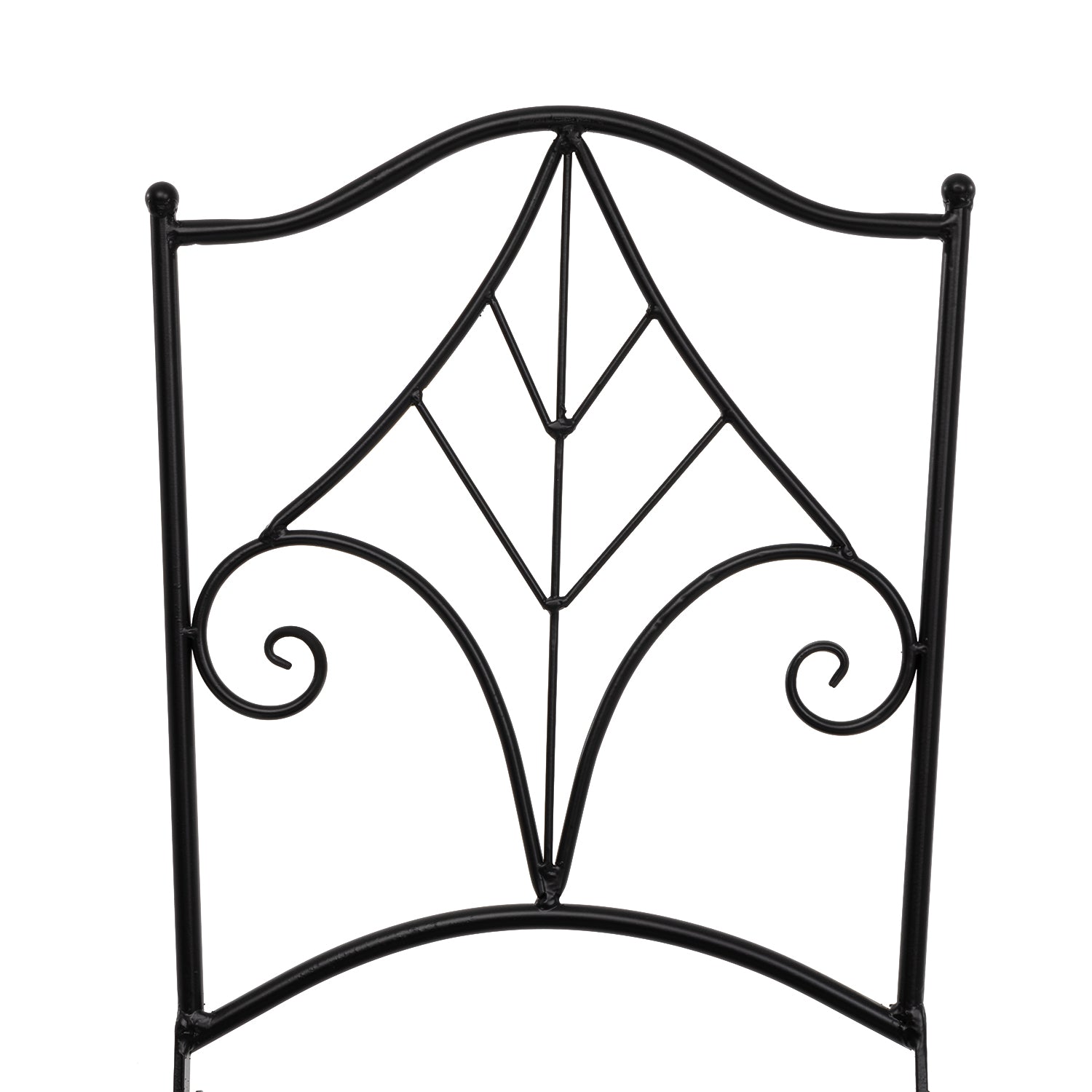 VESTIAMO CASA GIARDINO - Set giardino Bistrot tavolo rotondo 60 cm e 2 sedie pieghevoli in metallo Nero Stile Liberty